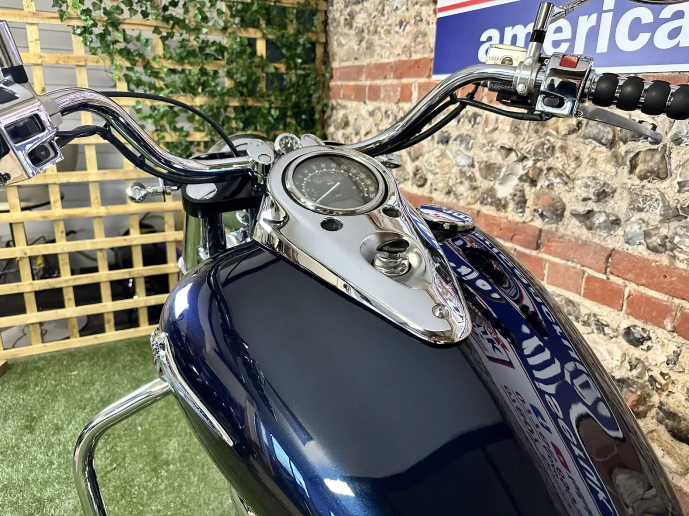Rear three-quarter — fenders, bags and exhausts