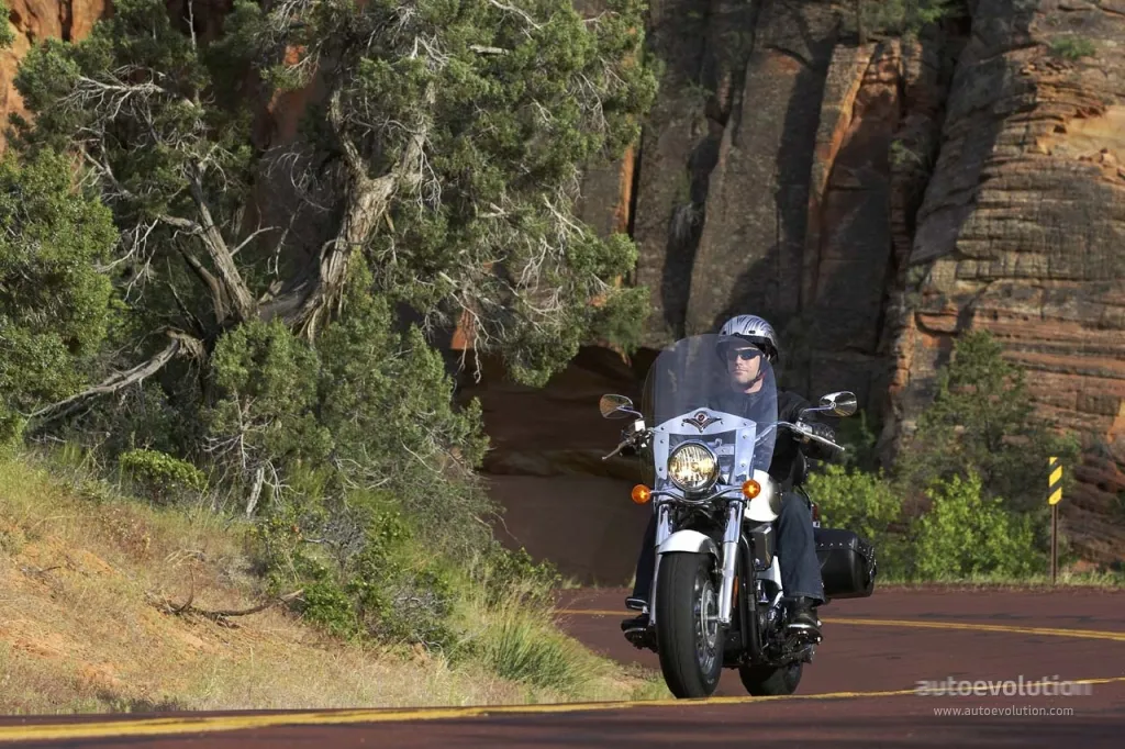Parked on a desert road — the big cruiser at rest