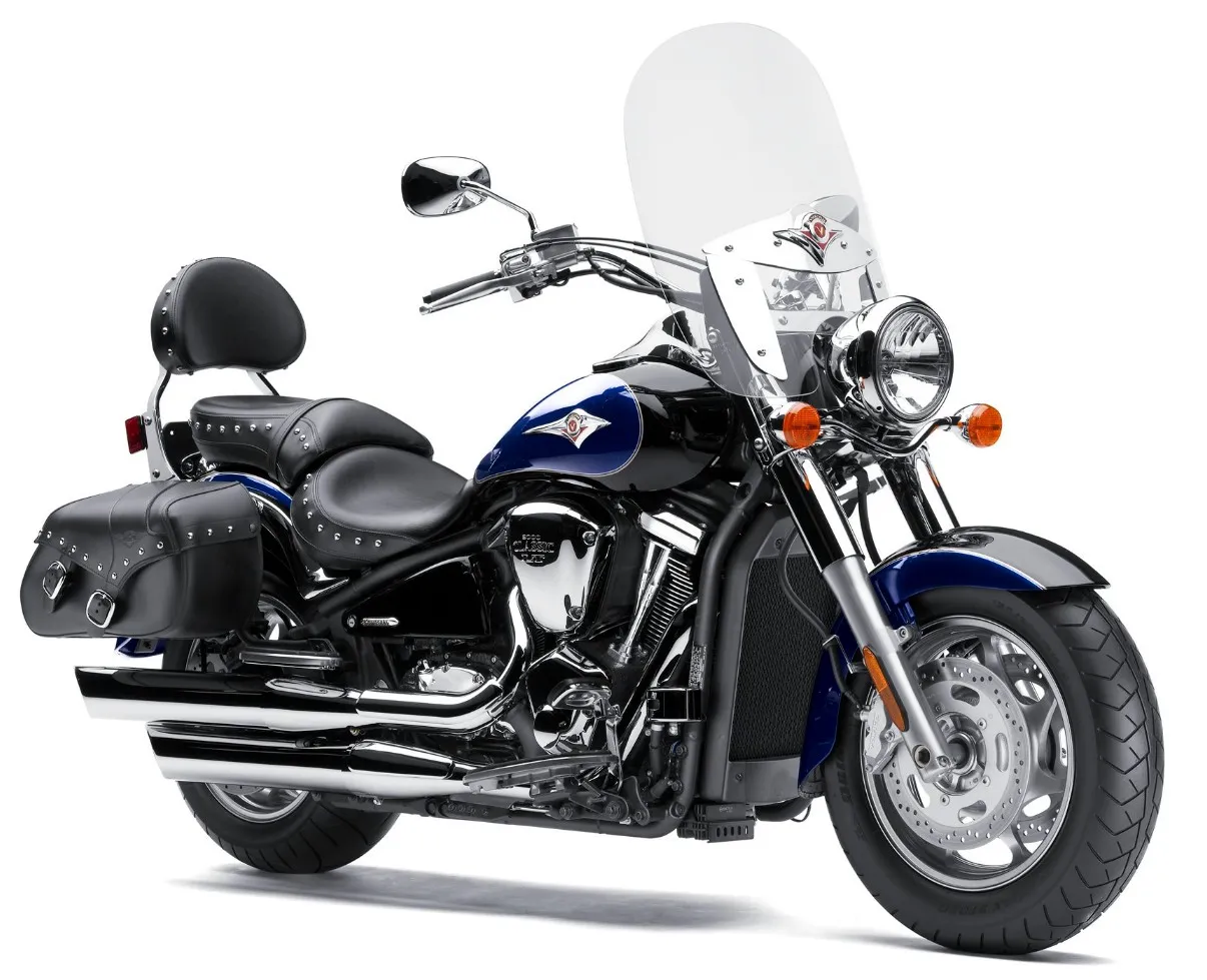 Kawasaki Vulcan 2000 Classic LT in blue with windshield and touring kit