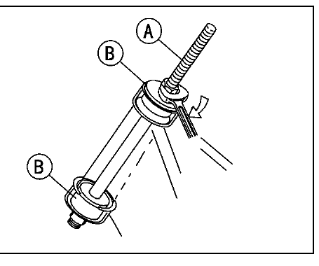 A threaded press shaft and driver pulling the two head-pipe outer bearing races down into the steering head pipe.