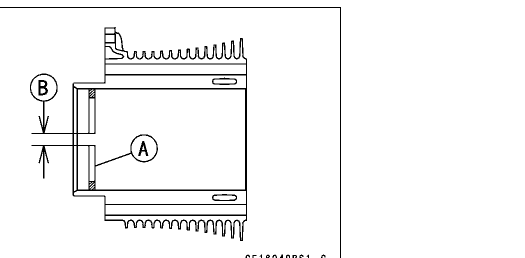Piston ring end-gap measurement: a ring squared inside the cylinder bore with the gap measured by a thickness gauge.